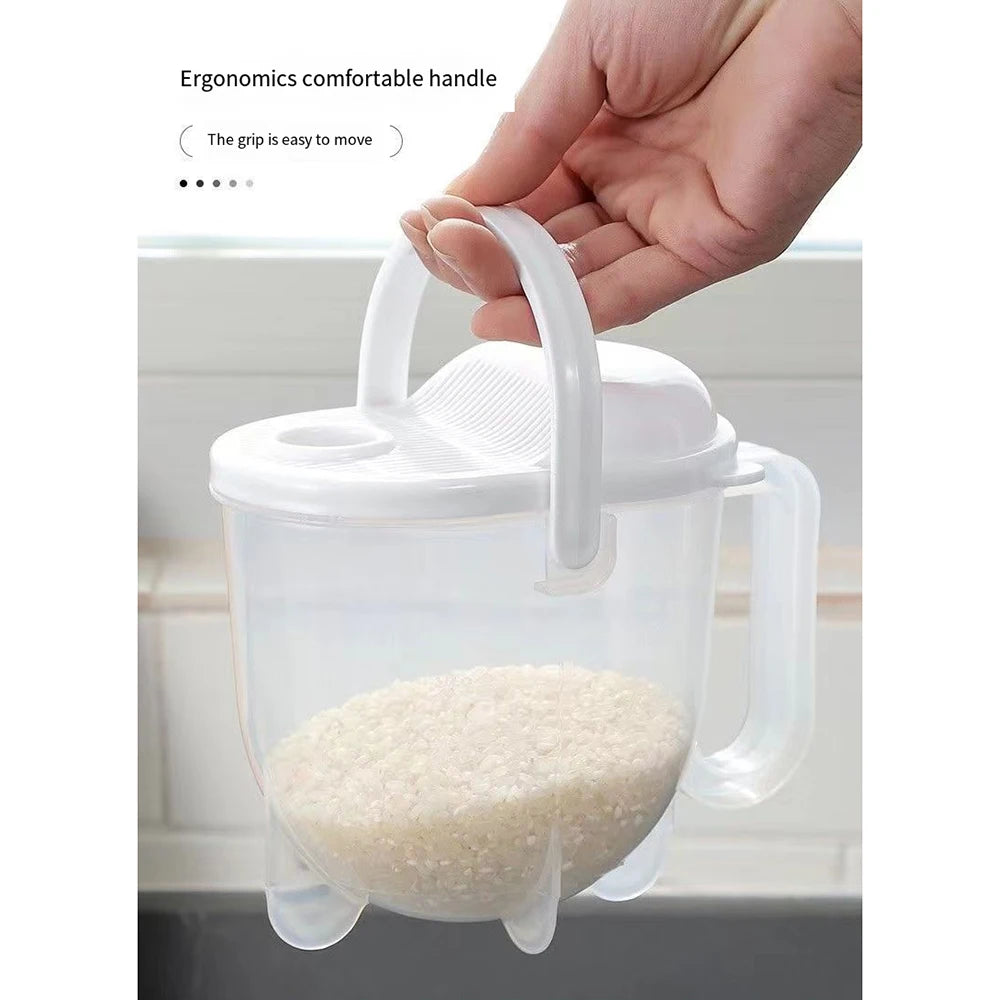 colador de arroz con mango y tapa