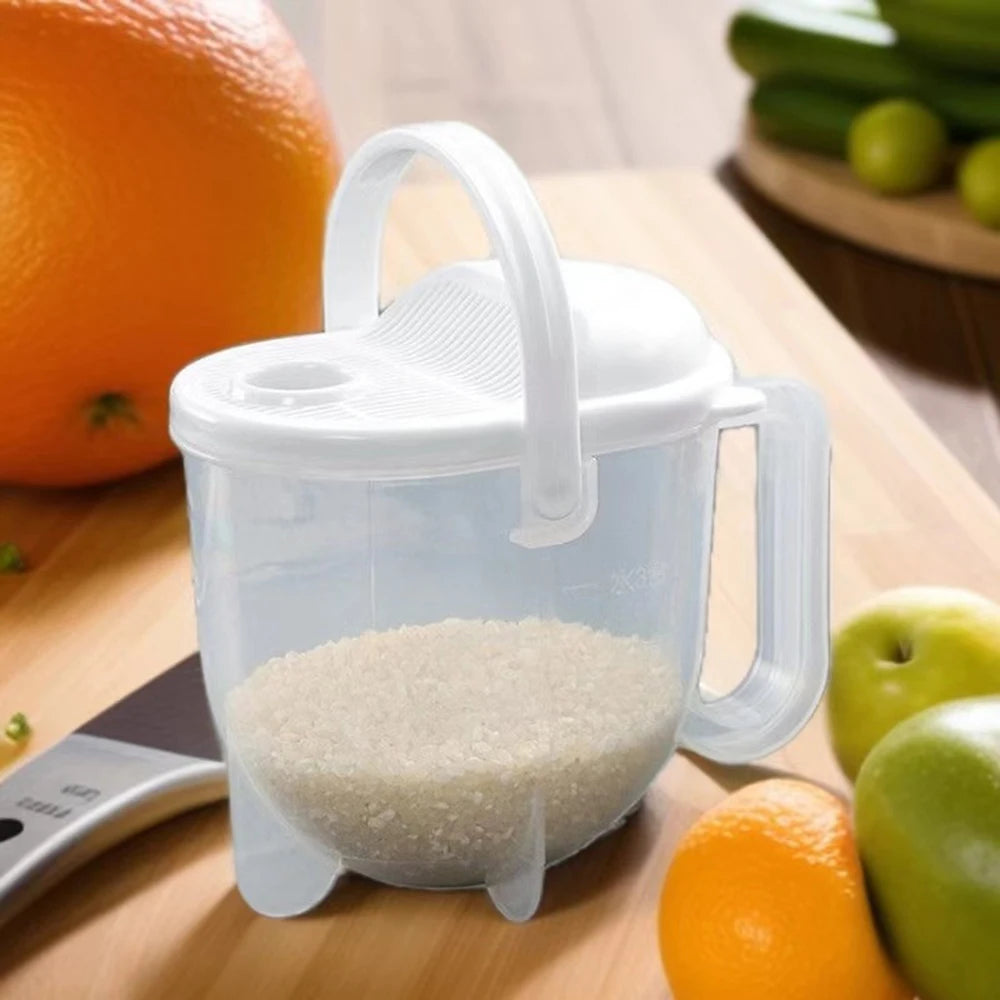 colador de arroz con mango y tapa