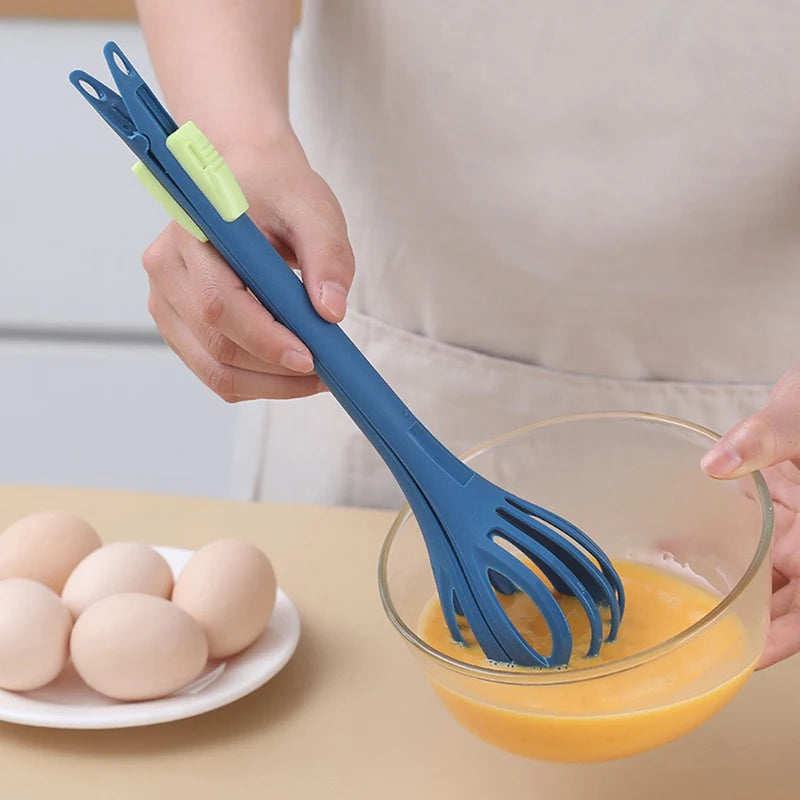 Batidor de mano multifuncional 3 en 1 para cocina, varilla de mezcla doméstica, clip para alimentos, clip para pan, clip para repostería, clip para pasta, mezclador de crema