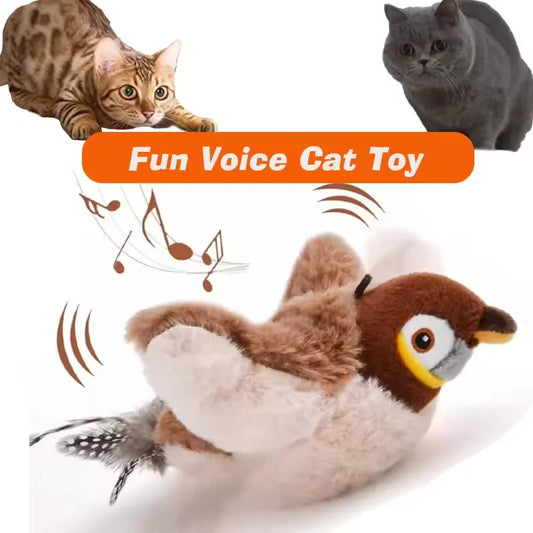Juguetes interactivos de pájaro para gato con cantico