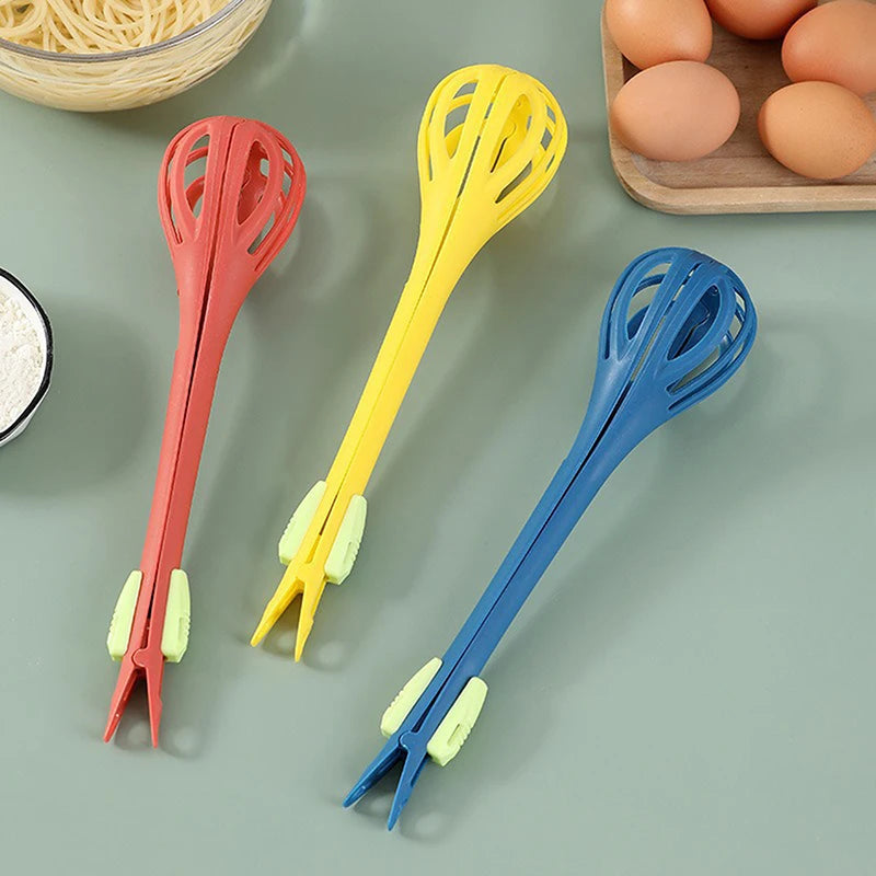 Batidor de mano multifuncional 3 en 1 para cocina, varilla de mezcla doméstica, clip para alimentos, clip para pan, clip para repostería, clip para pasta, mezclador de crema
